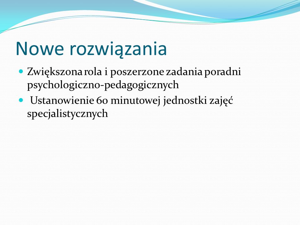 Zmiany w przepisach oświatowych w zakresie organizacji pomocy